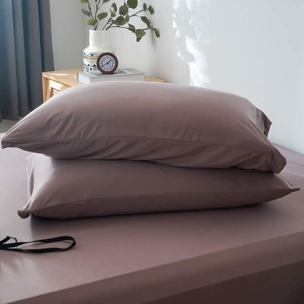 

2pcs Solid Color Pillowcase Without Filler, Mauve purple