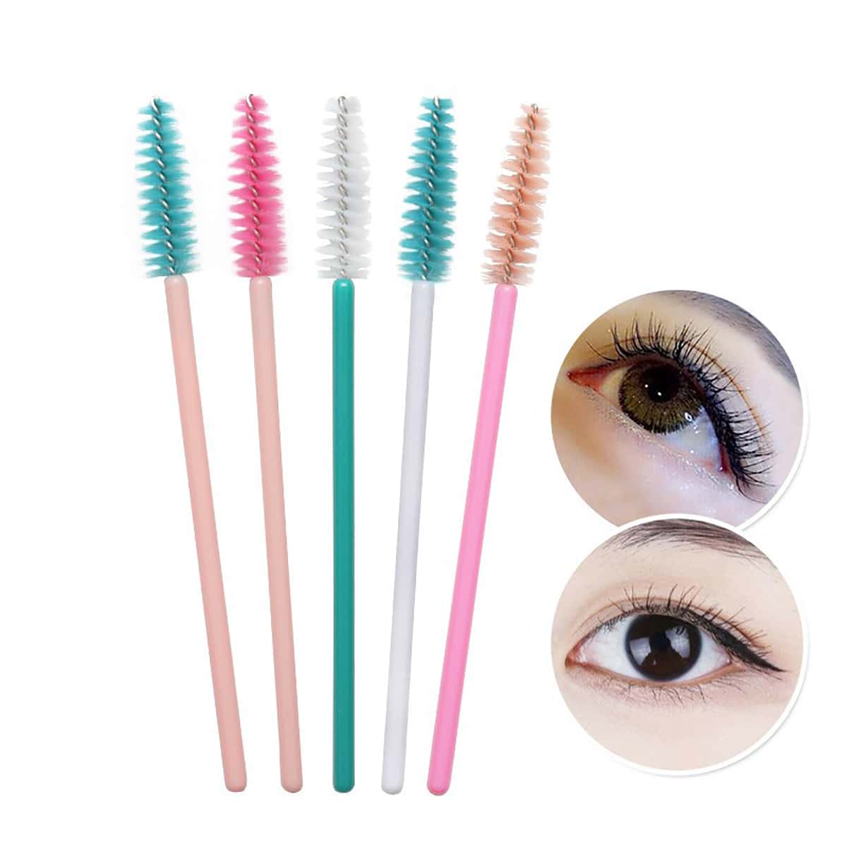 

50pcs Random Color Eyelash Brush, Multicolor