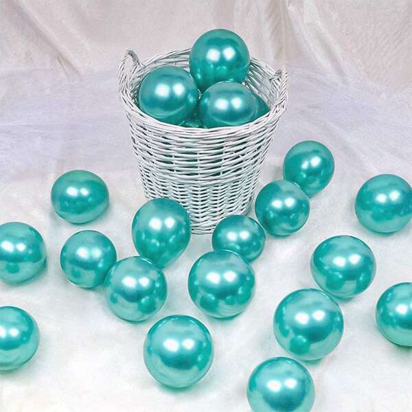 

100pcs Metallic Latex Balloon, Green