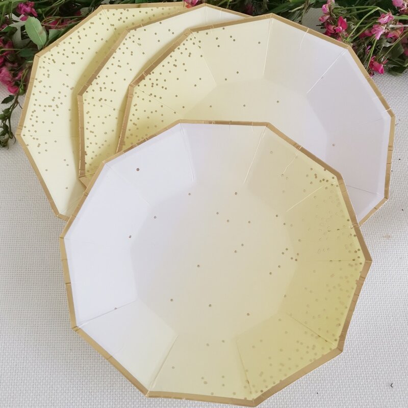 

8pcs Gradient Color Disposable Plate, Multicolor