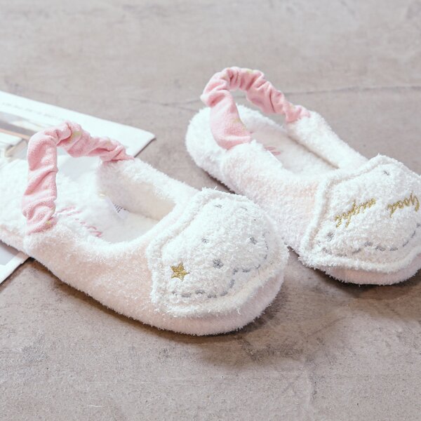

Cartoon Decor Fluffy Slippers, Pink