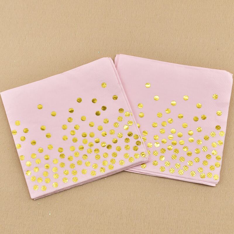 

20pcs Polka Dot Pattern Napkin Paper, Pink