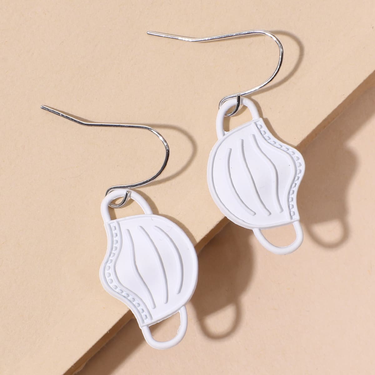 

1pair Mask Drop Earrings, White