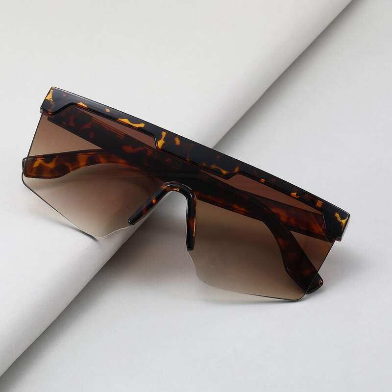

Guys Tortoiseshell Pattern Flat Top Sunglasses, Coffee brown