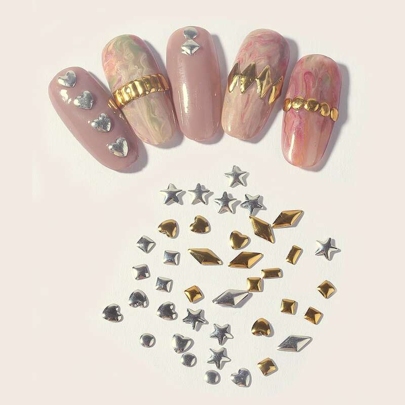 

1box Star & Heart Nail Art Decoration, Multicolor