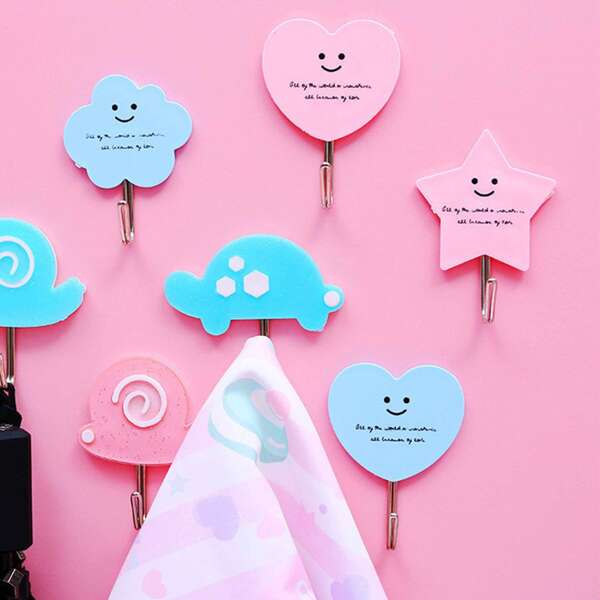 

2pcs Cartoon Design Random Wall Hook, Multicolor