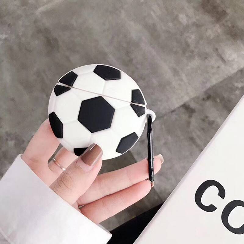 

Football Shaped AirPods Case, Black and white