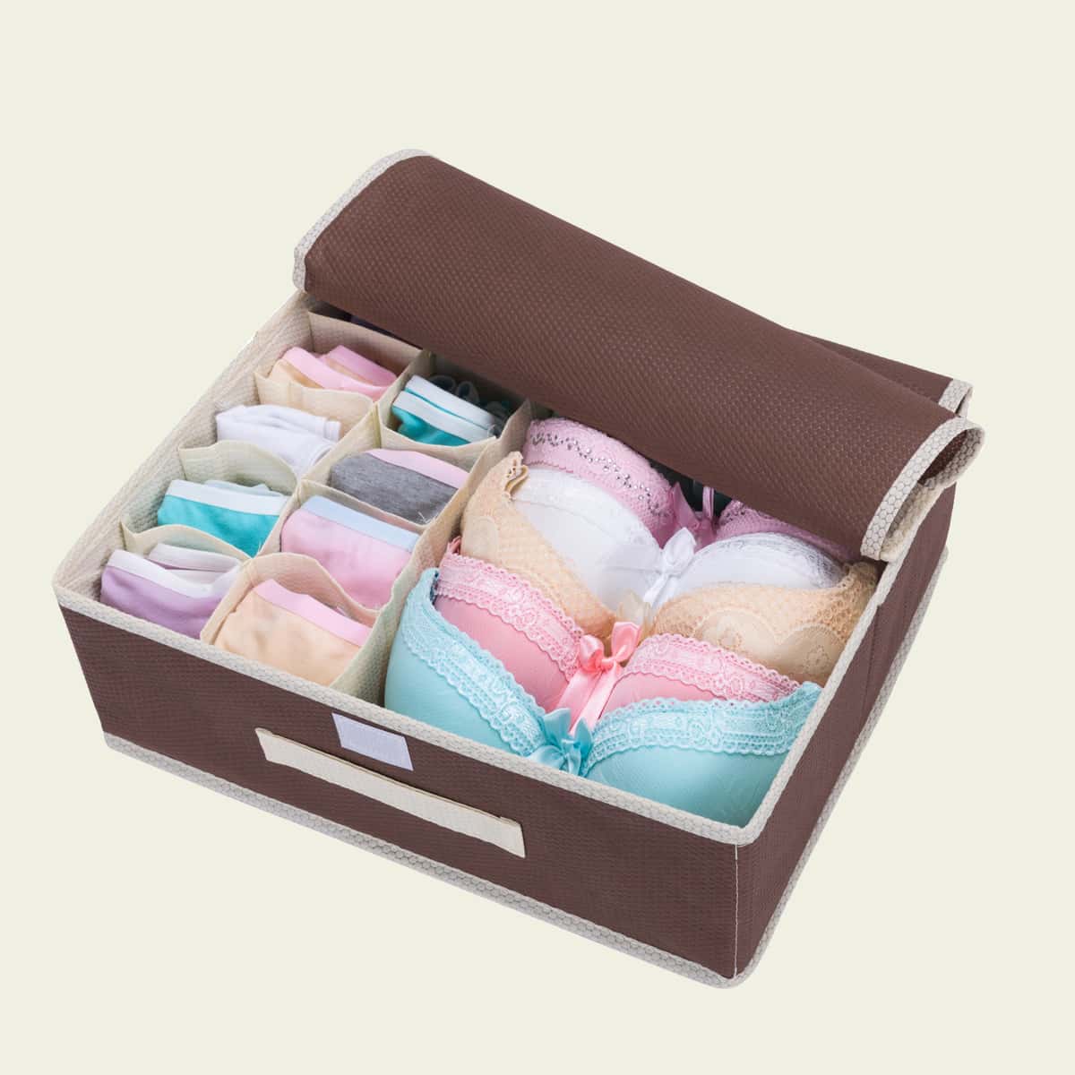 

Foldable Underwear Storage Box, Coffee brown