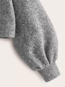 Muchica Jersey jaspeado tejido de canalé recortado - Gris - Ver 4