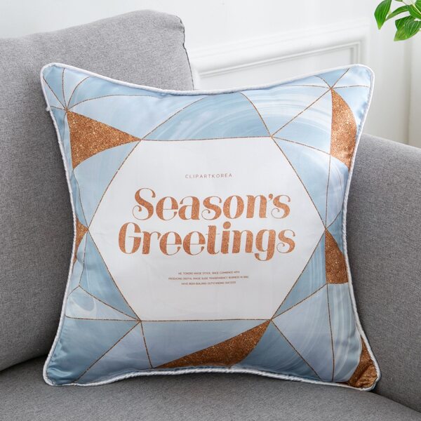 

Marble Pattern Cushion Cover Without Filler, Blue