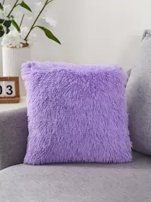 素色毛絨靠墊套不附帶墊芯 - 紫色 - 查看 5