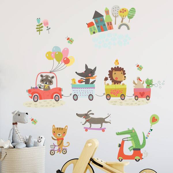 

Kids Cartoon Graphic Wall Sticker, Multicolor