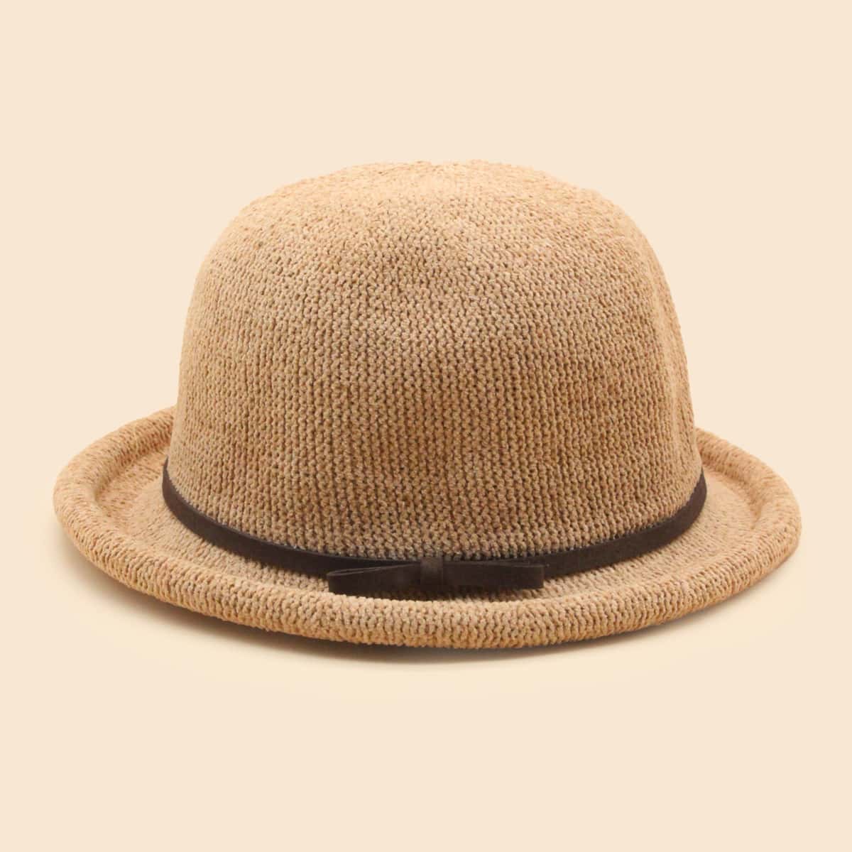 

1pc Minimalist Bucket Hat, Khaki