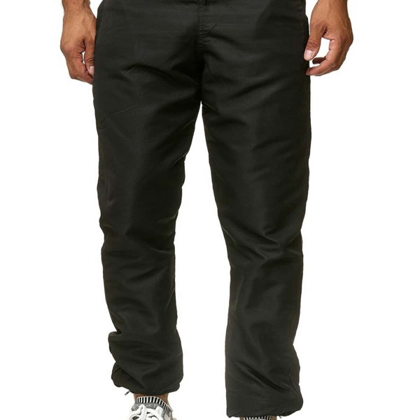 

Men Solid Elastic Waist Sweatpants, Black