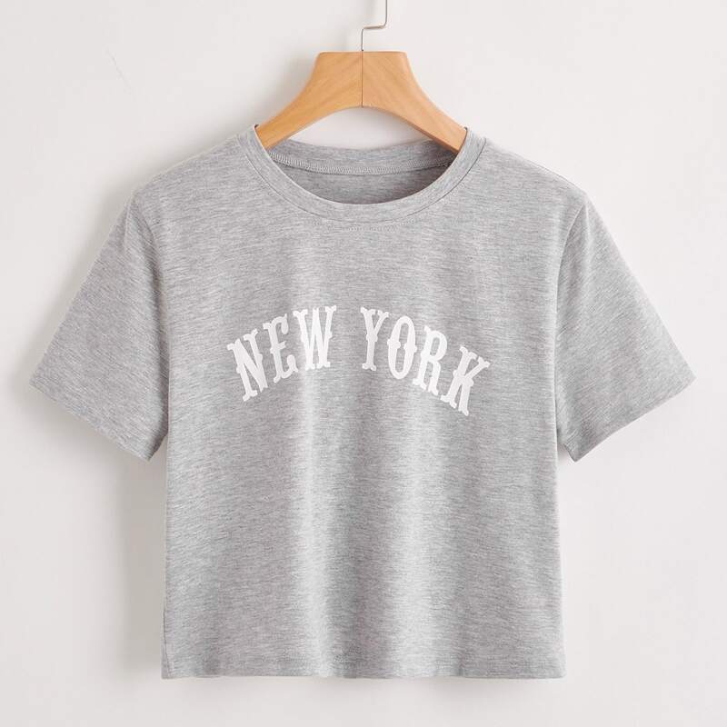 

Letter Crop Tee, Light grey