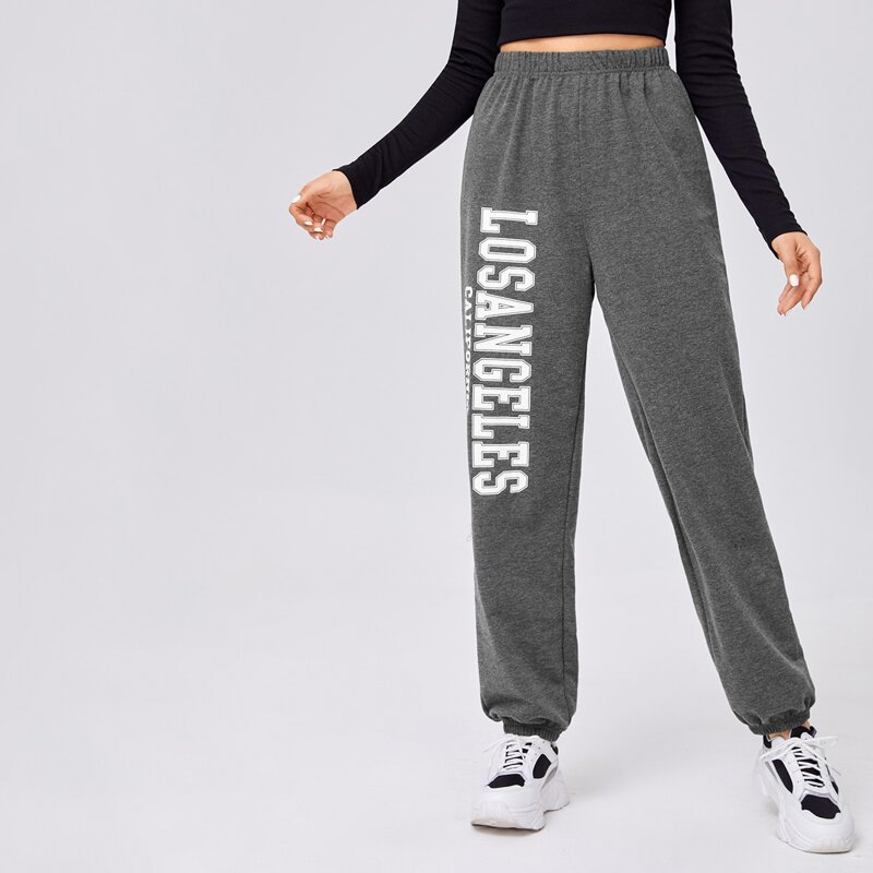 

Letter Graphic Sweatpants, Grey