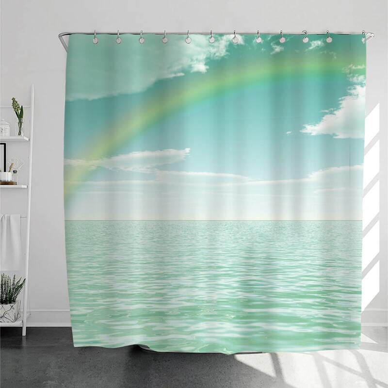 

Scenery Pattern Shower Curtain With 12hooks, Multicolor
