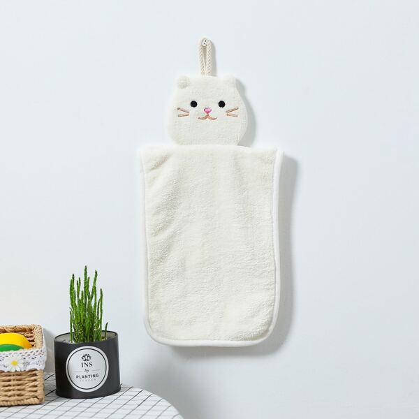 

1pc Cartoon Hand Towel, White