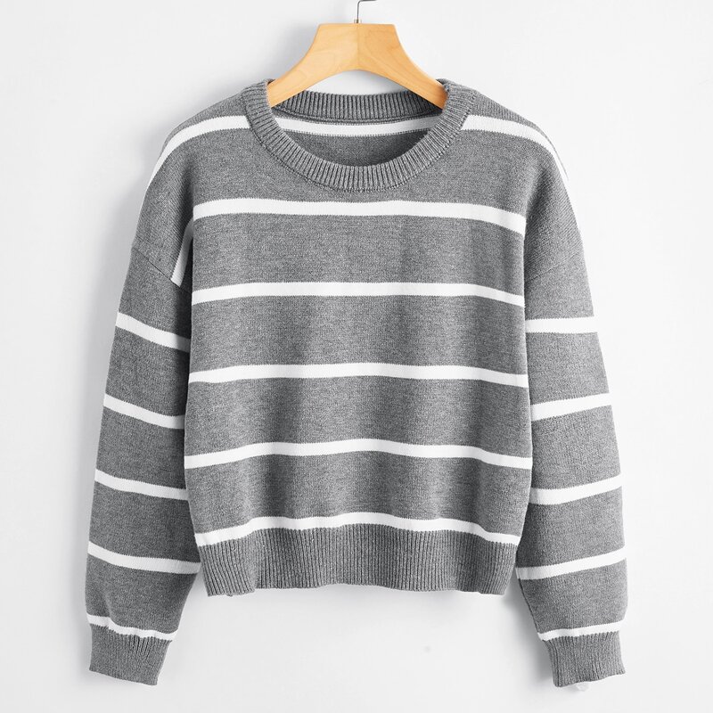 

Striped Drop Shoulder Sweater, Multicolor