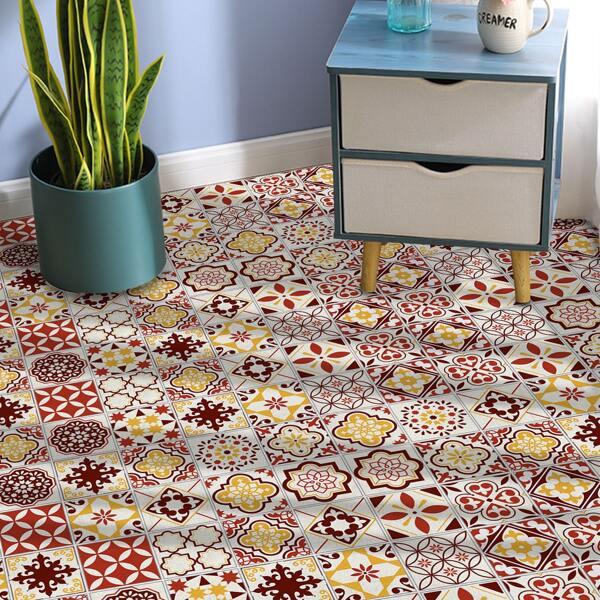 

4pcs Vintage Pattern Floor Mat, Multicolor