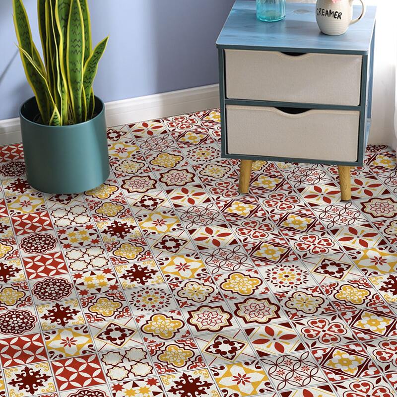 

4pcs Vintage Pattern Floor Mat, Multicolor