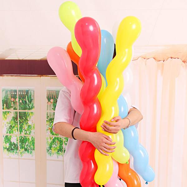 

100pcs Random Color Long Strip Balloon, Multicolor