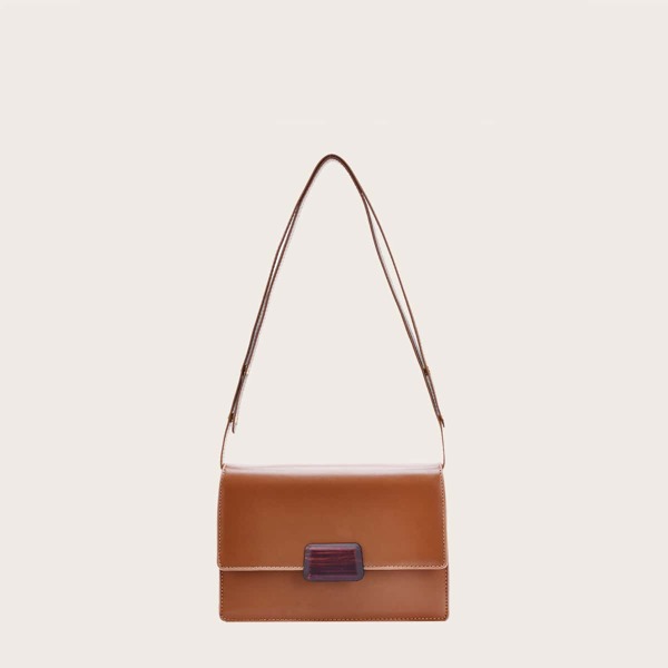 

Minimalist Flap Crossbody Bag, Brown