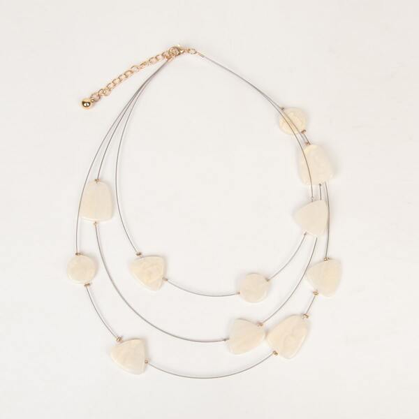 

Geo Decor Layered Necklace, Beige