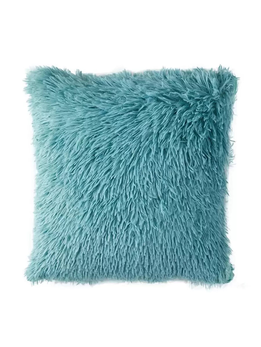 Plain Plush Cushion Cover Without Filler - Cadet Blue - View 1