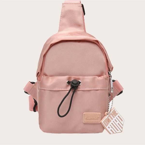 

Drawstring Decor Sling Bag, Pink