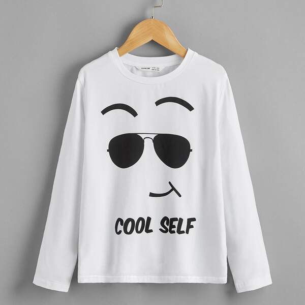 

Boys Figure & Letter Graphic Tee, White