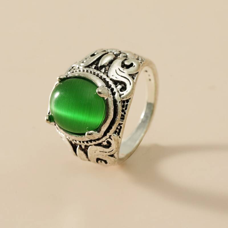 

Gemstone Decor Ring, Green