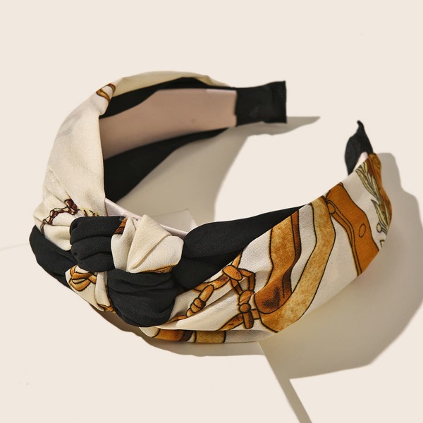 

Knot Design Hair Hoop, Black and white