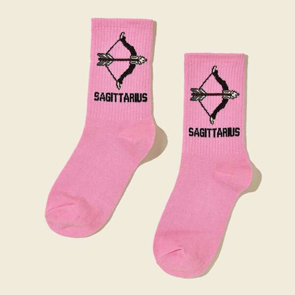 

Constellation Pattern Socks, Pink