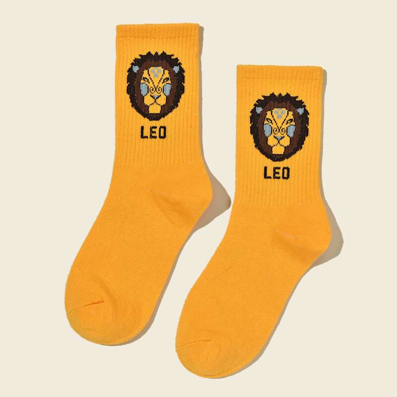 

Constellation Pattern Socks, Yellow