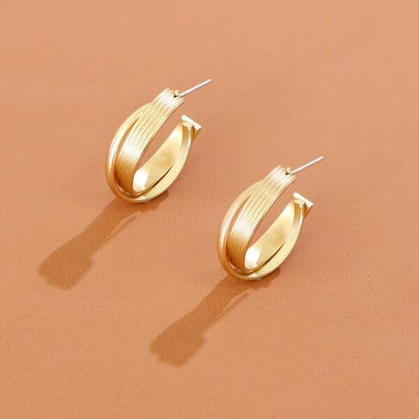 

Cuff Hoop Earrings, Gold
