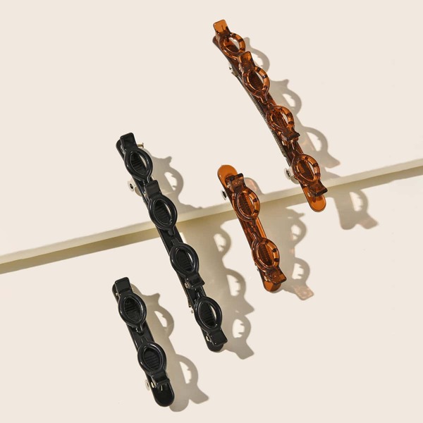 

4pcs Geometric Design Hair Clip, Multicolor