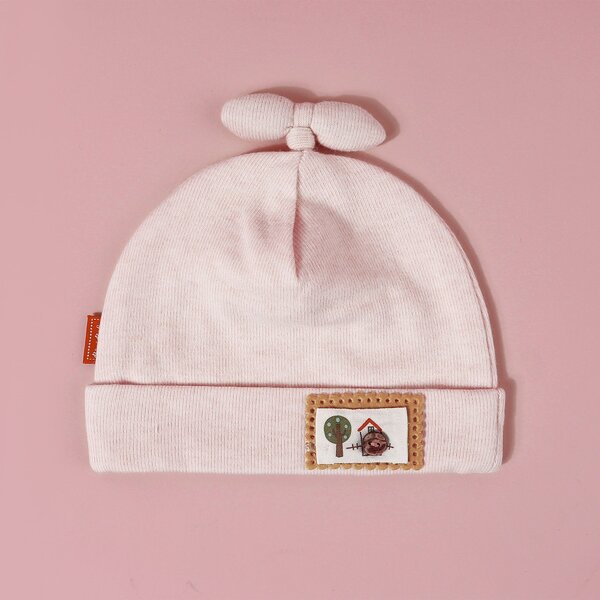 

Baby Cartoon Design Beanie, Baby pink