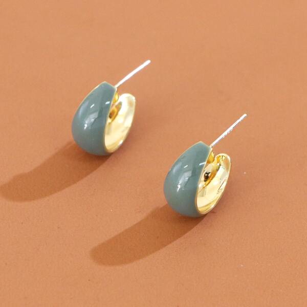 

Cuff Hoop Earrings, Blue