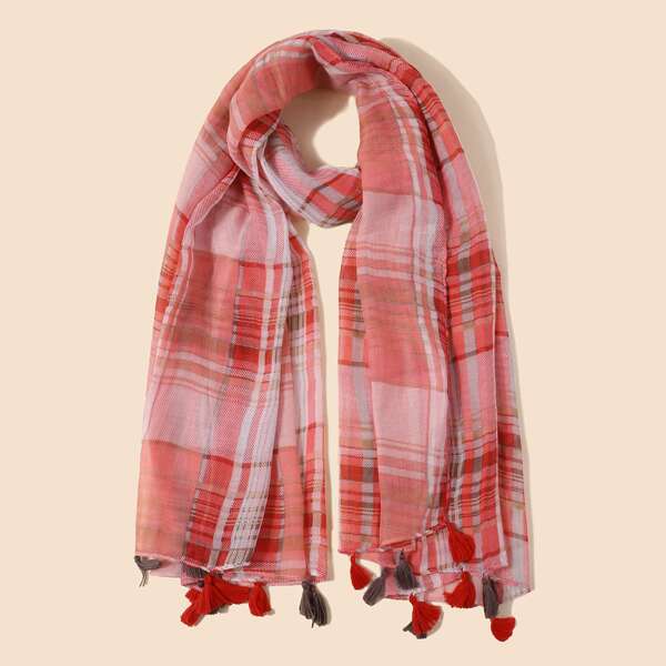 

Tassel Decor Scarf, Multicolor