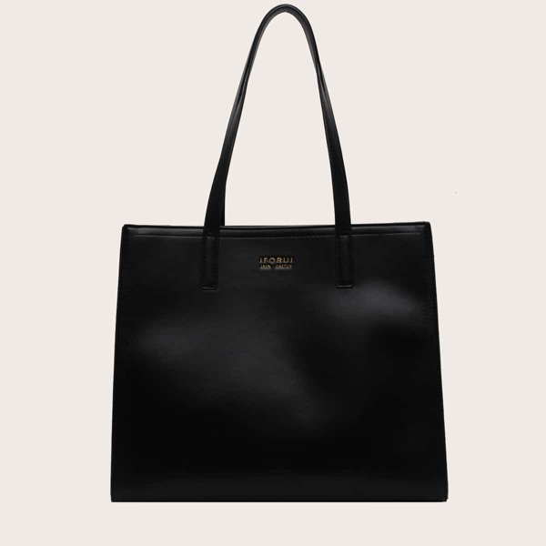 

Minimalist Double Handle Tote Bag, Black