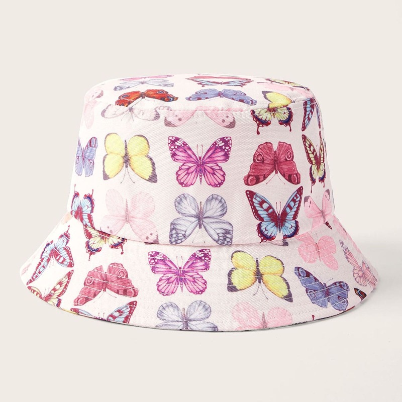 

Butterfly Print Bucket Hat, Multicolor