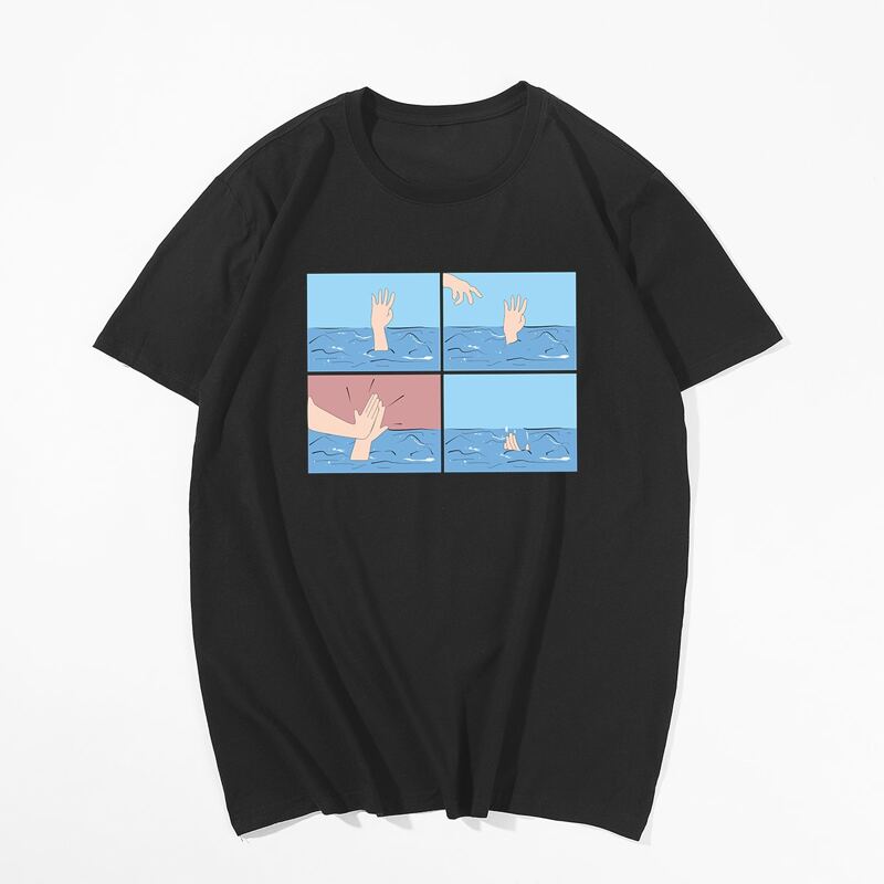 

Men Graphic Print Tee, Black