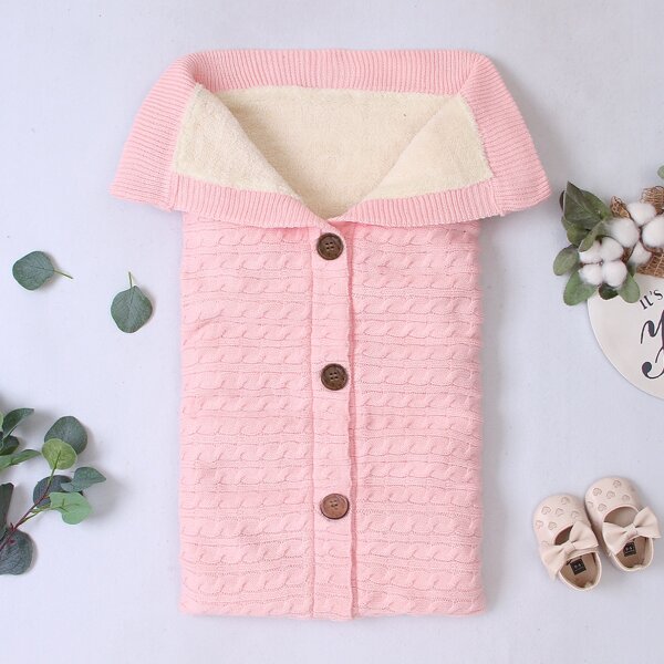 

Baby Unisex Cable Knit Sleeping Bag, Baby pink