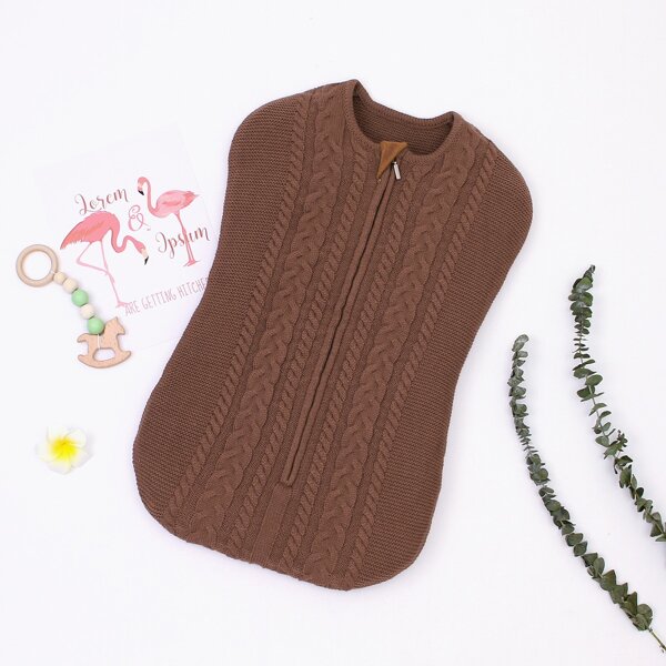 

Baby Unisex Zip Up Sweater Swaddle Sleeping Bag, Chocolate brown