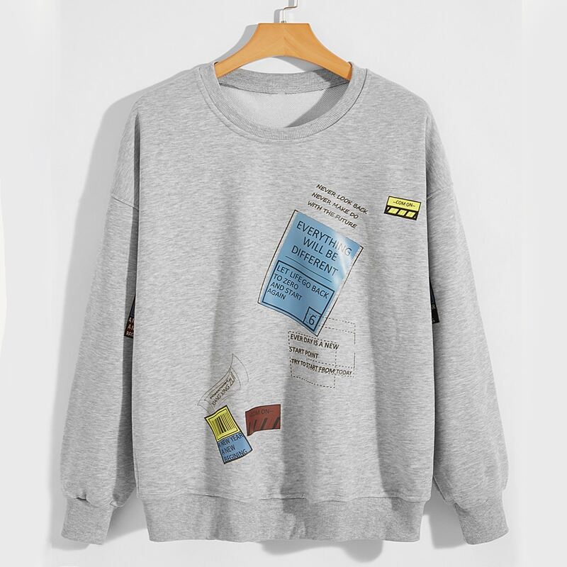 

Guys Letter Graphic Sweatshirt, Light grey