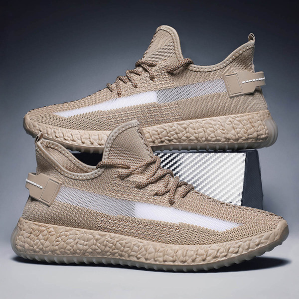 

Men Lace-up Decor Wide Fit Sneakers, Khaki
