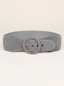 Round Buckle Wide Belt