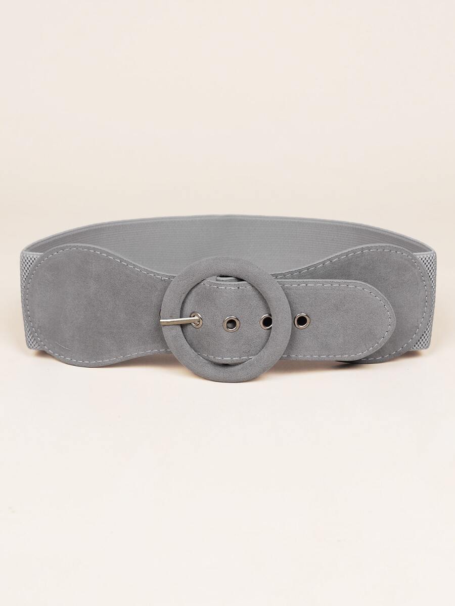 Round Buckle Wide Belt