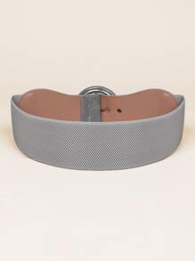 Round Buckle Wide Belt